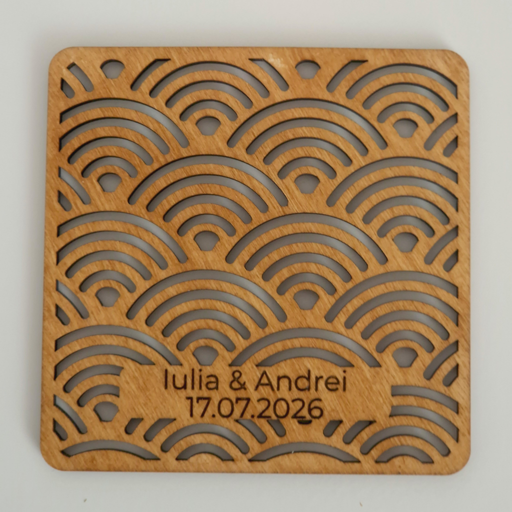 Marturii Nuntă și Botez – Coastere Personalizate din Lemn (Stil Boho/Eco-Friendly)
