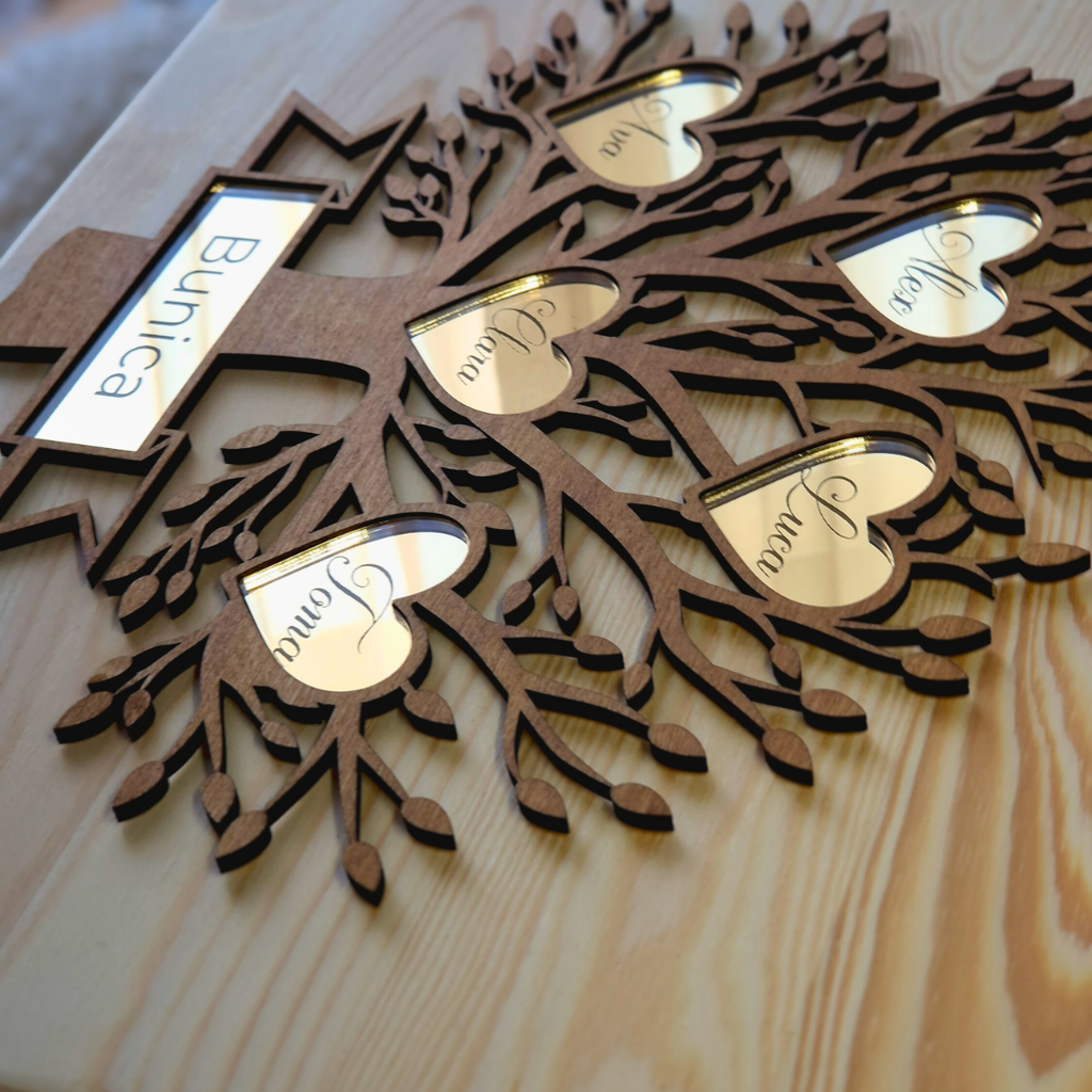 Cutie de Amintiri Personalizată – Arborele Familiei – Cadou pentru Bunici sau Copii