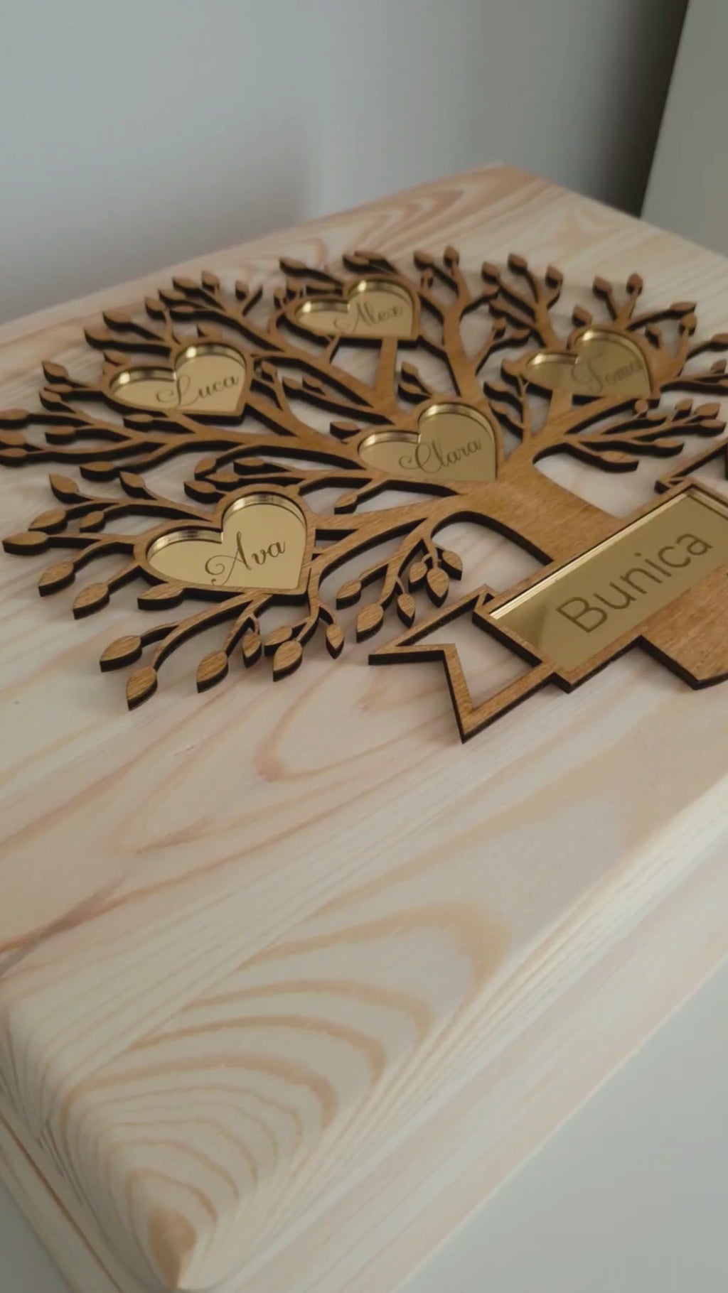 Cutie de Amintiri Personalizată – Arborele Familiei – Cadou pentru Bunici sau Copii